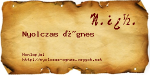 Nyolczas Ágnes névjegykártya